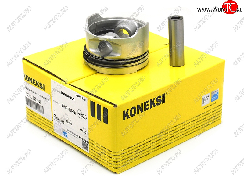 13 399 р. Поршень ремонт 050 (к-т 4 шт с кольцами)  12 -34 цилиндр  RENAULT LOGANMEGANECLIO K7M 746 K7M 71 KONEKS 232731-01-02  с доставкой в г. Воронеж