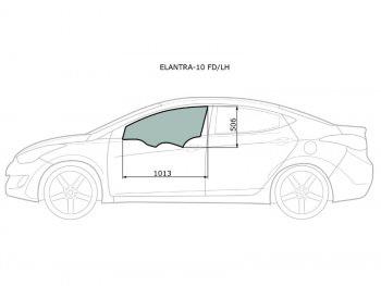 2 599 р. Стекло боковое опускное (Спереди Слева Цвет зеленый) Hyundai Elantra 10-16  Avante 10-15 XYG ELANTRA-10 FD/LH  с доставкой в г. Воронеж. Увеличить фотографию 1