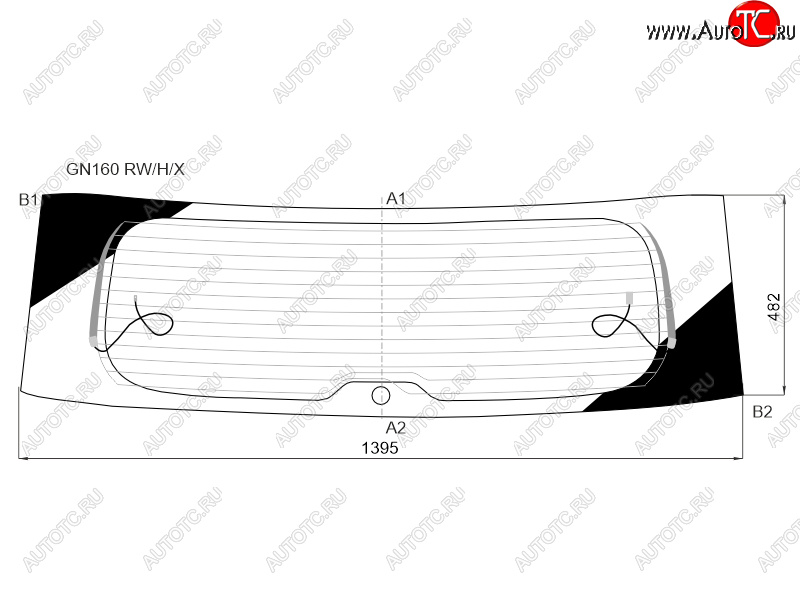 10 999 р. Стекло заднее (Цвет зеленый Обогрев) Toyota Fortuner 15-20 XYG GN160 RW/H/X  с доставкой в г. Воронеж