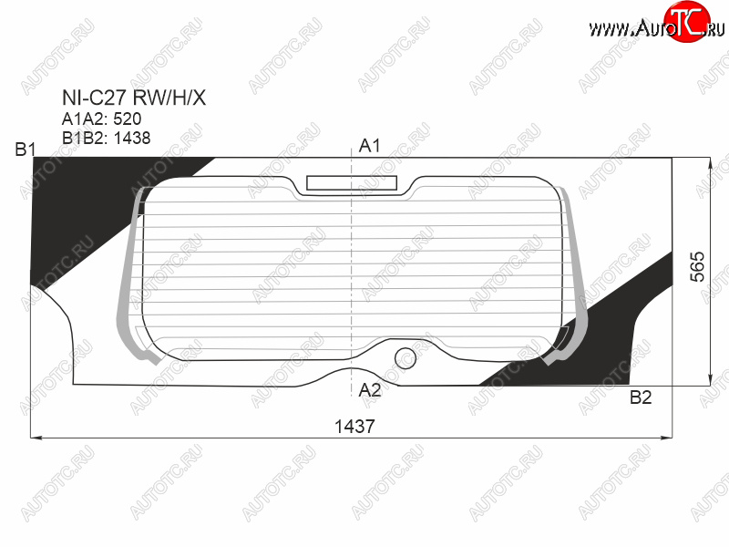 10 999 р. Стекло заднее (Цвет зеленый Обогрев) Nissan Serena 16-22 XYG NI-C27 RW/H/X  с доставкой в г. Воронеж