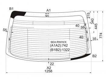 6 599 р. Стекло заднее (Цвет зеленый Обогрев Антенна) Honda Accord 02-08  Acura TSX 03-08 XYG SEA RW/H/X  с доставкой в г. Воронеж. Увеличить фотографию 1