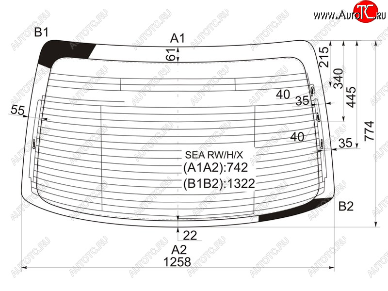 6 599 р. Стекло заднее (Цвет зеленый Обогрев Антенна) Honda Accord 02-08  Acura TSX 03-08 XYG SEA RW/H/X  с доставкой в г. Воронеж