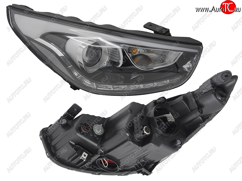 12 949 р. Фара правая (LED, ДХО) SAT Hyundai IX35 LM рестайлинг (2013-2018)  с доставкой в г. Воронеж
