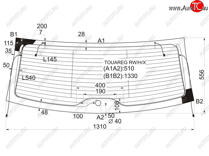 11 699 р. Стекло заднее (Цвет зеленый Обогрев Антенна) Volkswagen Touareg 02-10 XYG TOUAREG RW/H/X  с доставкой в г. Воронеж
