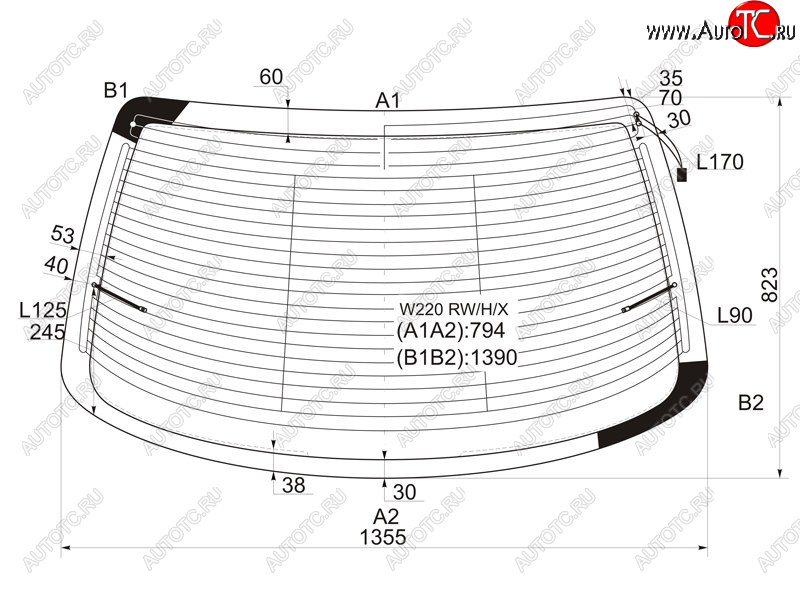 13 899 р. Стекло заднее (Цвет зеленый Обогрев Антенна) Mercedes-Benz S-Class 98-05 XYG W220 RW/H/X  с доставкой в г. Воронеж