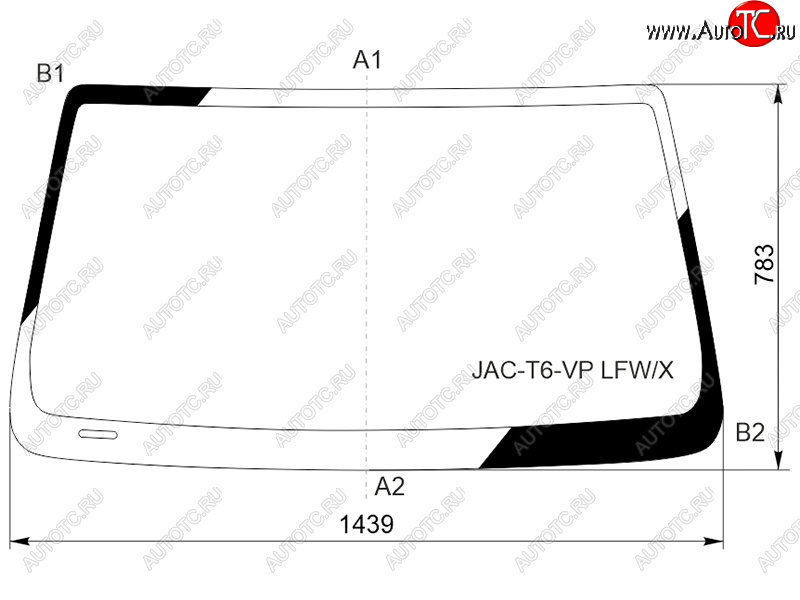 6 499 р. Стекло лобовое JAC T6 18-  T8 18-  T8 Pro 20-  Sollers ST6 23-  ST8 24- XYG JAC-T6-VP LFW/X  с доставкой в г. Воронеж