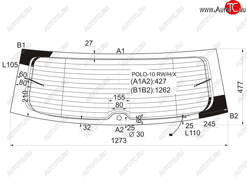 9 549 р. Стекло заднее (Цвет зеленый Обогрев Антенна) Volkswagen Polo 09-20 XYG POLO-10 RW/H/X  с доставкой в г. Воронеж