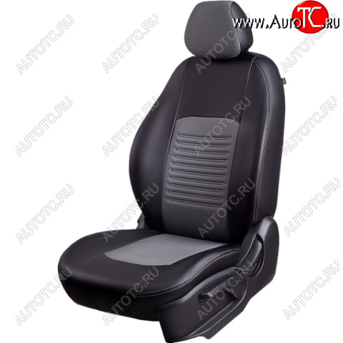 8 999 р. Комплект чехлов для сидений, (РЗС 60/40, 3Г Илана+Орегон) ТУРИН Lord Autofashion  Chevrolet Aveo ( T200,  T250) (2002-2011) хэтчбек 5 дв, седан, седан рестайлинг (черный, вставка серая, строчка серая)  с доставкой в г. Воронеж