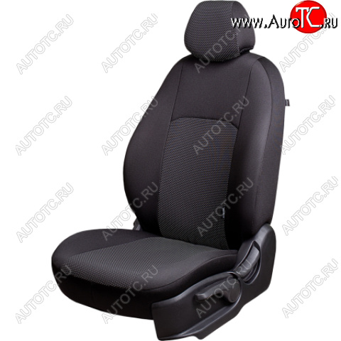 7 299 р. Комплект чехлов для сидений (РЗС 40/60, 3Г жаккард), Дублин Lord Autofashion  Chevrolet Aveo  T300 (2011-2015) хэтчбек (черный, вставка Ёж Белая, строчка черная)  с доставкой в г. Воронеж