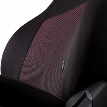 7 299 р. Комплект чехлов для сидений, (РЗС 40/60, 3Г жаккард) Дублин Lord Autofashion  Chevrolet Aveo  T300 (2011-2015) хэтчбек (черный, вставка Ёж Красная, строчка черная)  с доставкой в г. Воронеж. Увеличить фотографию 8