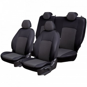 7 299 р. Комплект чехлов для сидений, (РЗС 40/60, 3Г жаккард) Дублин Lord Autofashion  Chevrolet Aveo  T300 (2011-2015) седан, хэтчбек (черный, вставка Прямоугольник черная, строчка черная)  с доставкой в г. Воронеж. Увеличить фотографию 4