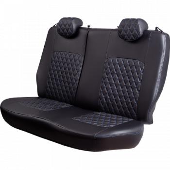 9 699 р. Комплект чехлов для сидений (ЦЗС Илана+Орегон) ТУРИН ст РОМБ Lord Autofashion  Daewoo Nexia  дорестайлинг (1995-2008) (черный, вставка черная+синяя, строчка синяя)  с доставкой в г. Воронеж. Увеличить фотографию 4