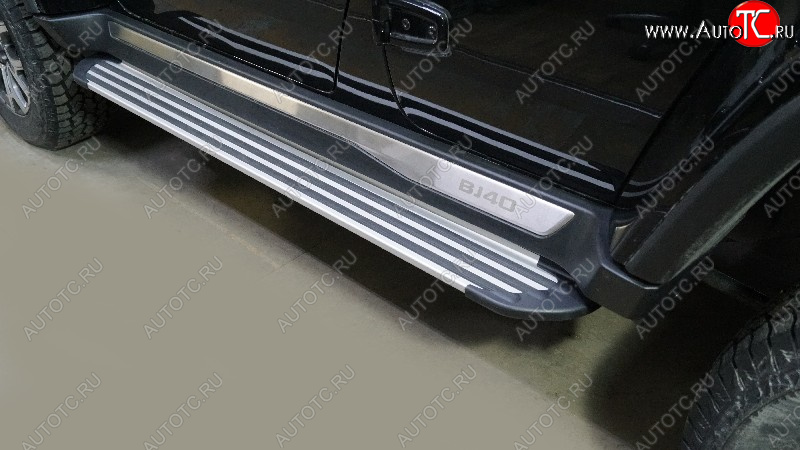 20 599 р. Пороги алюминиевые Slim Line  BAIC BJ40 (2022-2025) (серебро)  с доставкой в г. Воронеж