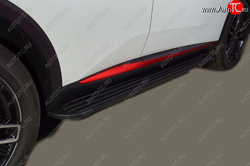 21 999 р. Пороги алюминиевые Slim Line ТСС Тюнинг  Changan CS55 Plus (2021-2025) (Black )  с доставкой в г. Воронеж