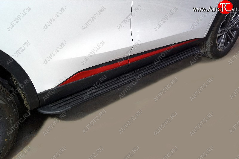 21 999 р. Пороги алюминиевые Slim Line ТСС Тюнинг  Changan CS75 (2018-2022) 1-ый рестайлинг (Black)  с доставкой в г. Воронеж