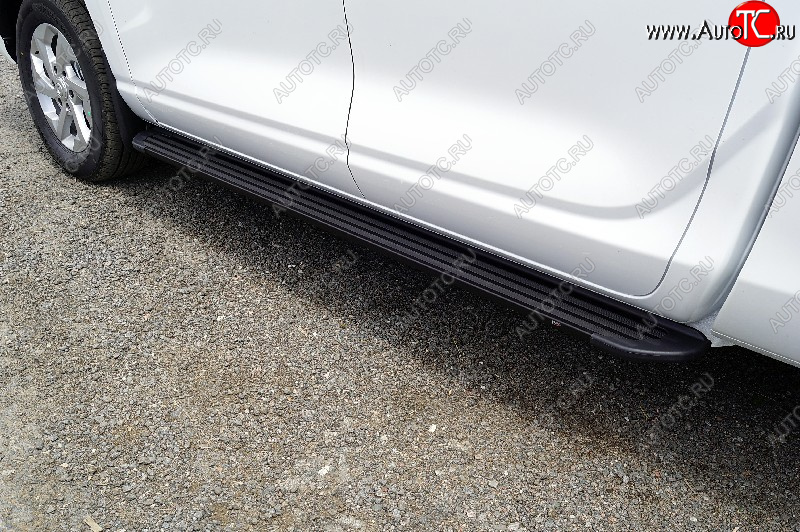 22 999 р. Пороги алюминиевые Slim Line ТСС Тюнинг  Changan Hunter Plus (2022-2025) пикап (Black)  с доставкой в г. Воронеж