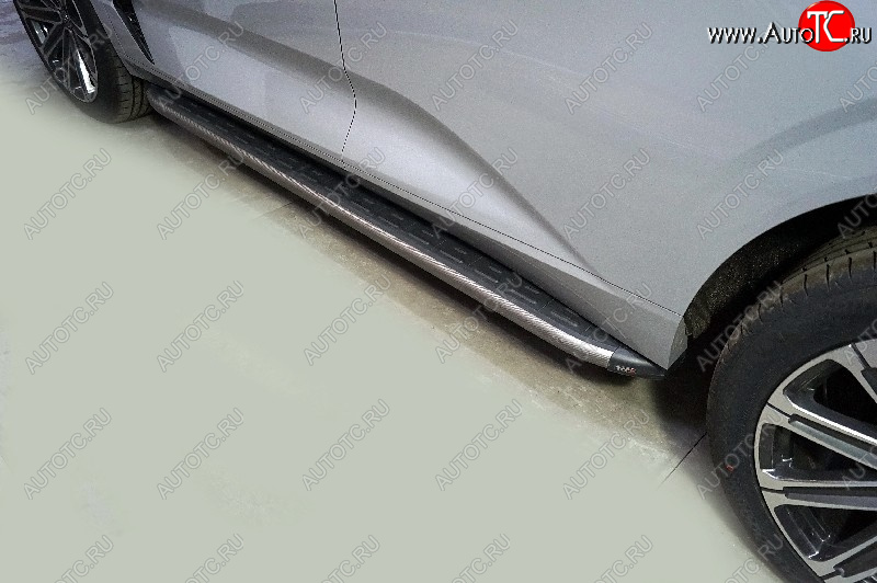 21 999 р. Пороги алюминиевые с пластиковой накладкой ТСС Тюнинг  Changan UNI-K (2020-2025) (карбон серые)  с доставкой в г. Воронеж