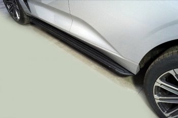 Пороги алюминиевые Slim Line ТСС Тюнинг Changan UNI-V лифтбэк (2021-2025) (Black)