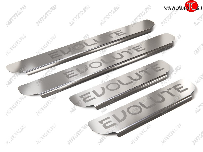 5 199 р. Накладки на пороги, ТСС Тюнинг  Evolute i-Joy (2022-2025) джип (лист шлифованный надпись EVOLUTE)  с доставкой в г. Воронеж