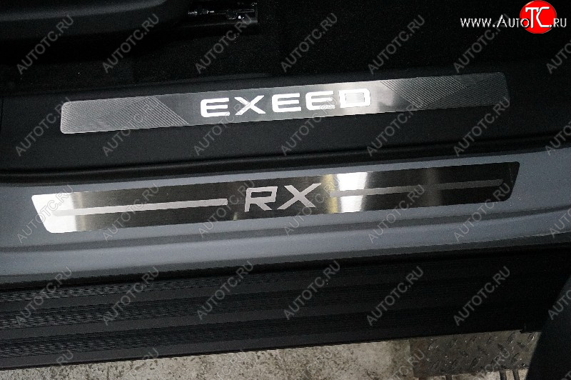 2 499 р. Накладки на пороги, ТСС Тюнинг EXEED RX (2022-2025) (лист шлифованный надпись RX)  с доставкой в г. Воронеж