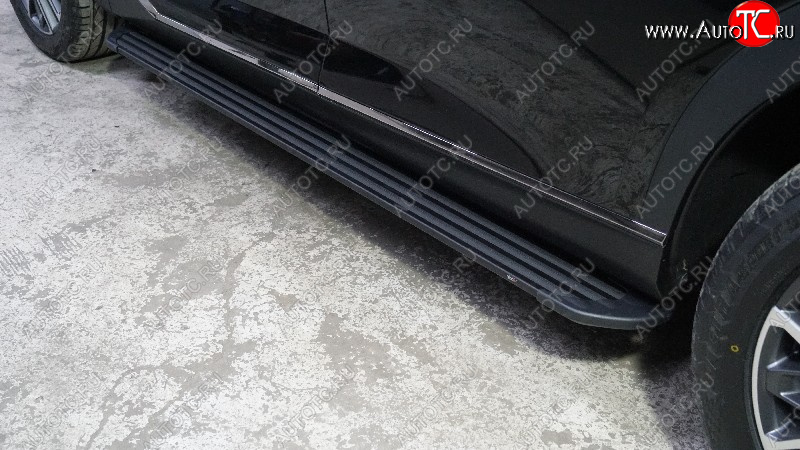 22 999 р. Пороги алюминиевые Slim Line ТСС Тюнинг  GAC GS8 (2016-2023) (Black)  с доставкой в г. Воронеж