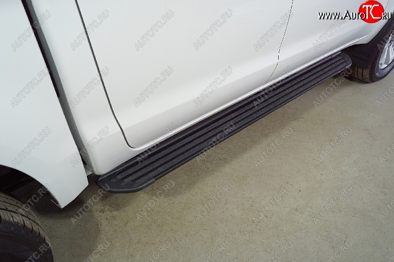 22 999 р. Пороги алюминиевые Slim Line ТСС Тюнинг  JAC T6 (2018-2024) пикап (Black)  с доставкой в г. Воронеж