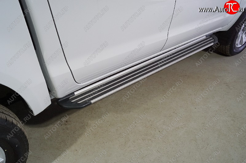 21 999 р. Пороги алюминиевые Slim Line ТСС Тюнинг  JAC T6 (2018-2024) пикап (Slim Line Silver)  с доставкой в г. Воронеж