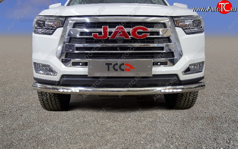 45 799 р. Защита переднего бампера нижняя с ДХО 76,1 мм ТСС Тюнинг JAC T6 пикап (2018-2024) (нержавейка)  с доставкой в г. Воронеж