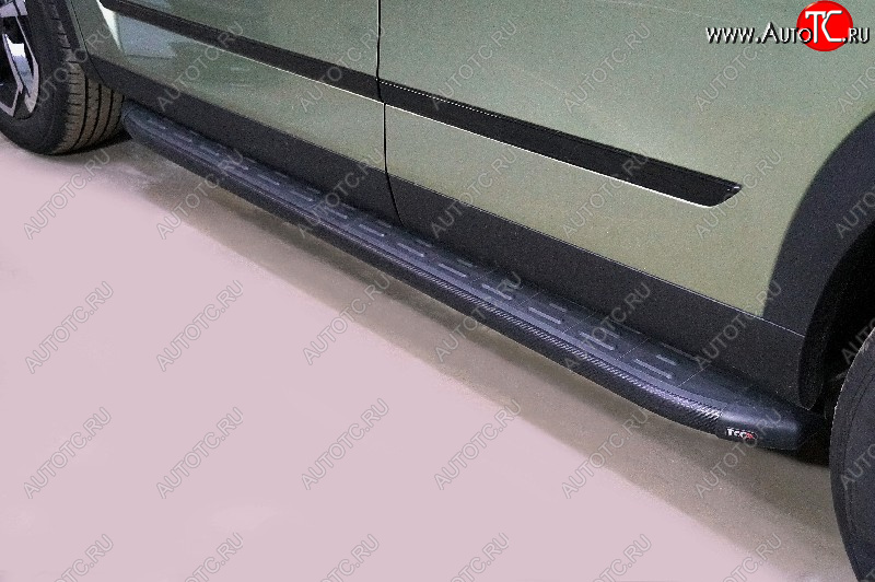 22 999 р. Пороги алюминиевые с пластиковой накладкой, ТСС Тюнинг  JAECOO J7 (2023-2025) (карбон черные)  с доставкой в г. Воронеж