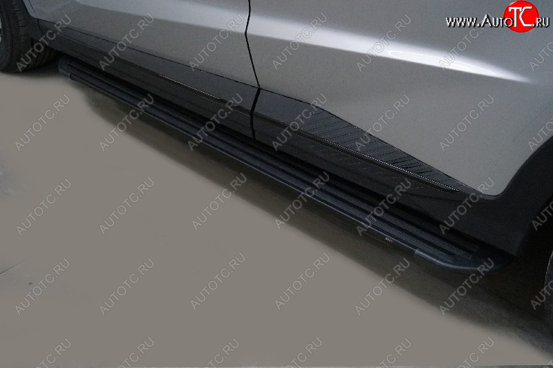 22 999 р. Пороги алюминиевые Slim Line ТСС Тюнинг  Jetour X70 Plus (2023-2025) (Black)  с доставкой в г. Воронеж