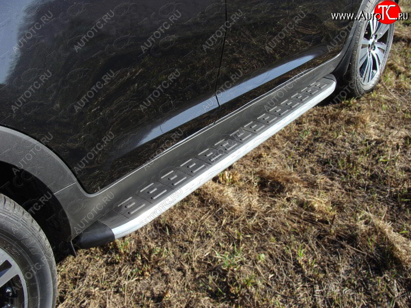 1 000 000 р. Пороги алюминиевые с пластиковой накладкой ТСС Тюнинг  Ford Edge ( U387,  CD539) (2011-2018) рестайлинг, дорестайлинг (серые)  с доставкой в г. Воронеж