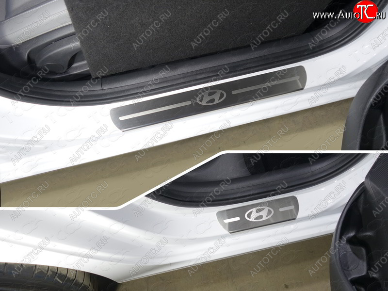 1 000 000 р. Накладки на пороги (4 шт) ТСС Тюнинг  Hyundai I30  3 PD - I30 Fastback  PD (лист шлифованный логотип Hyundai)  с доставкой в г. Воронеж