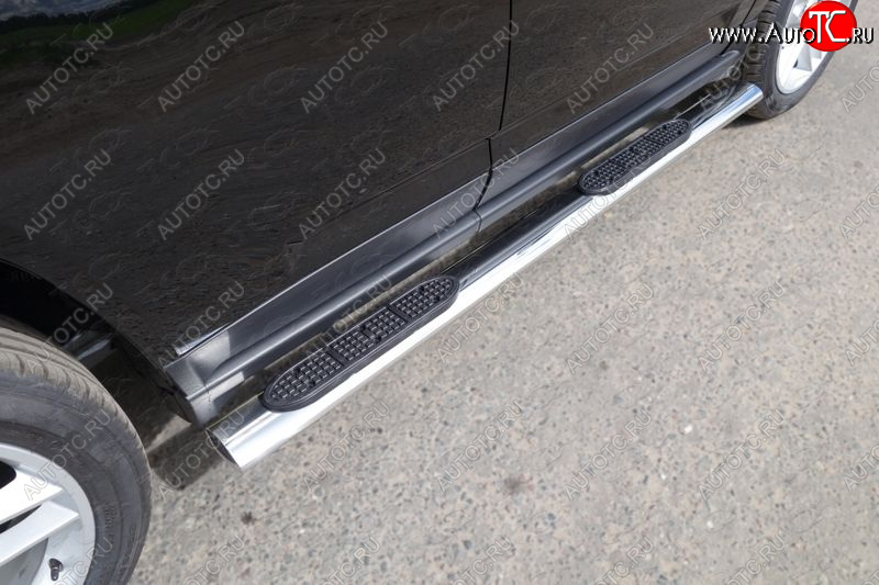 28 849 р. Пороги овальные с накладкой 120х60 мм ТСС Тюнинг Jeep Compass MK рестайлинг (2011-2015) (серые)  с доставкой в г. Воронеж