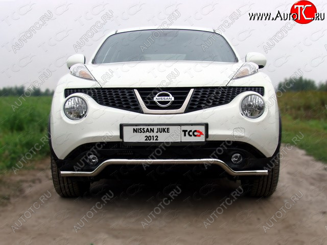12 849 р. Защита переднего бампера кенгурин 42,4 мм ТСС Тюнинг  Nissan Juke  1 YF15 (2010-2014) дорестайлинг (нержавейка)  с доставкой в г. Воронеж