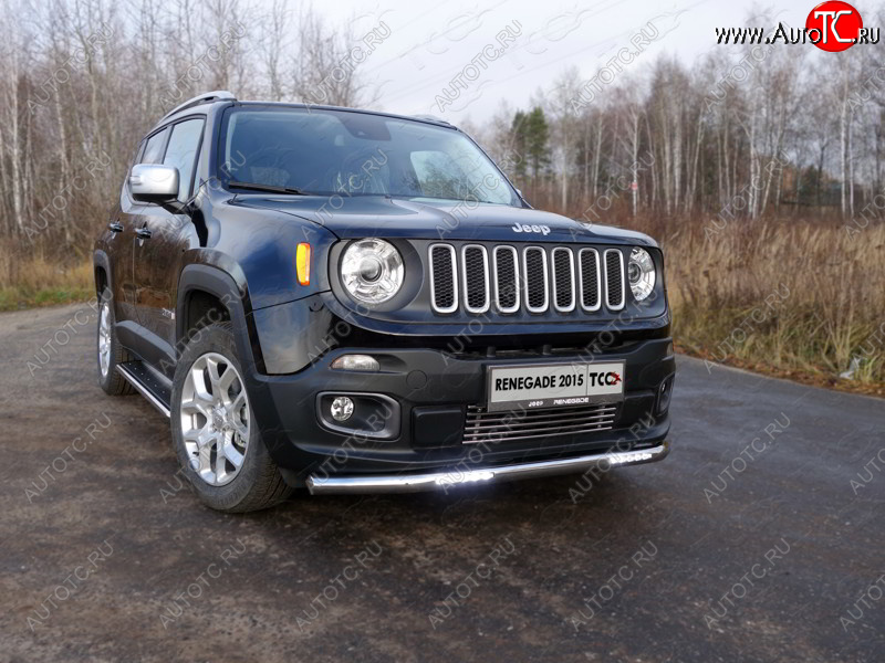 5 999 р. Рамка гос. номера ТСС Тюнинг Jeep Renegade дорестайлинг (2014-2018) (нержавейка)  с доставкой в г. Воронеж