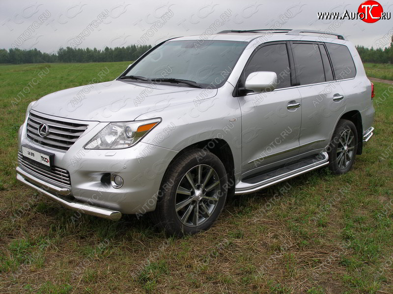 1 000 000 р. Защита порогов алюминий 42,4 мм, ТСС Тюнинг Lexus LX570 J200 дорестайлинг (2007-2012)  с доставкой в г. Воронеж