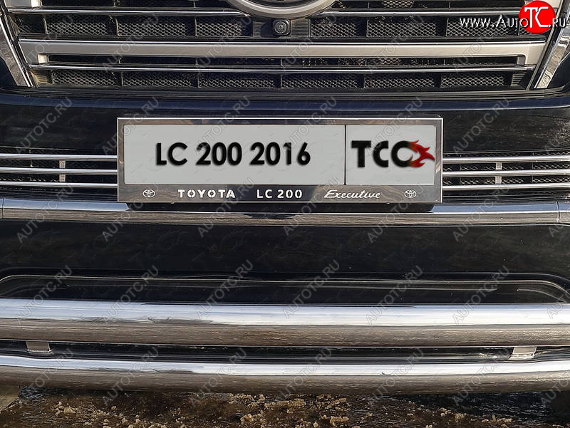 5 999 р. Рамка гос. номера ТСС Тюнинг Toyota Land Cruiser 200 2-ой рестайлинг (2015-2021) (нержавейка)  с доставкой в г. Воронеж