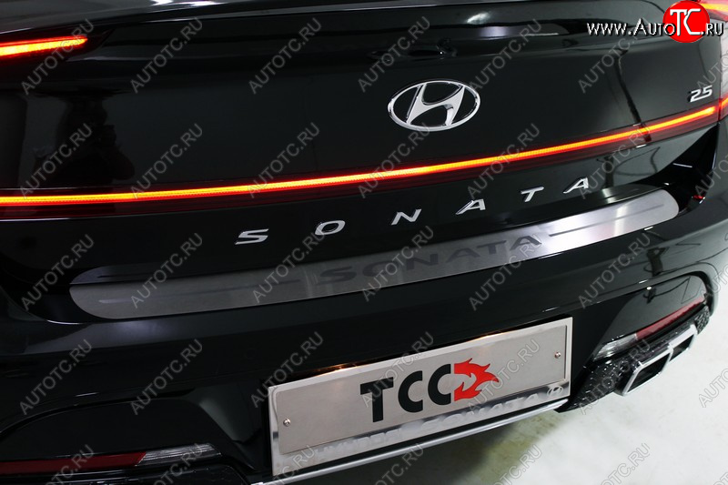 1 000 000 р. Накладка на задний бампер ТСС Тюнинг  Hyundai Solaris  HCR (2020-2022) седан рестайлинг (Лист шлифованный, надпись Hyundai)  с доставкой в г. Воронеж