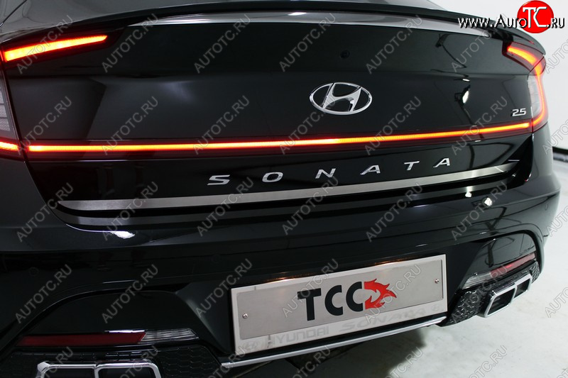 1 000 000 р. Накладка на крышку багажника ТСС Тюнинг  Hyundai Sonata  DN8 (2019-2022) (Лист шлифованный)  с доставкой в г. Воронеж