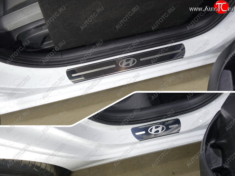 1 000 000 р. Накладки на пороги (4 шт) ТСС Тюнинг  Hyundai I30  3 PD - I30 Fastback  PD (лист зеркальный логотип Hyundai)  с доставкой в г. Воронеж