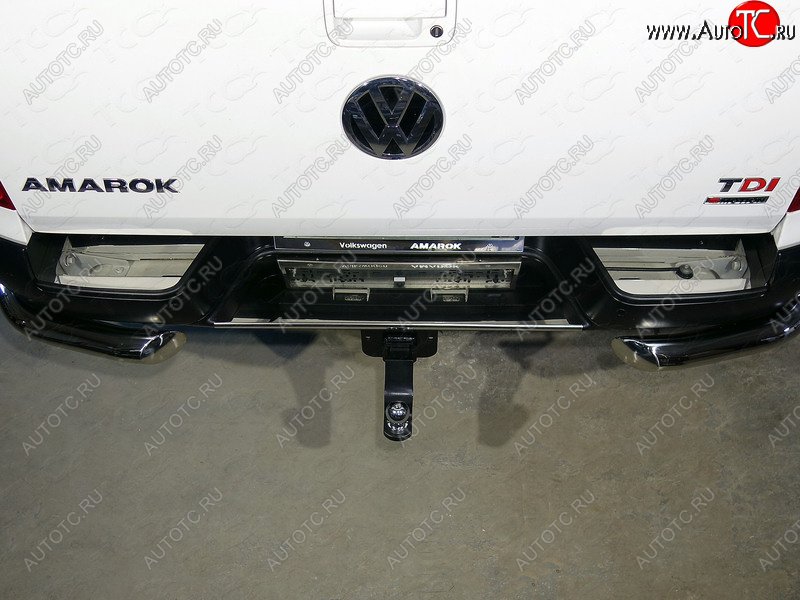 1 000 000 р. Накладки на задний бампер, ТСС Тюнинг Volkswagen Amarok рестайлинг (2016-2022) (лист зеркальный)  с доставкой в г. Воронеж