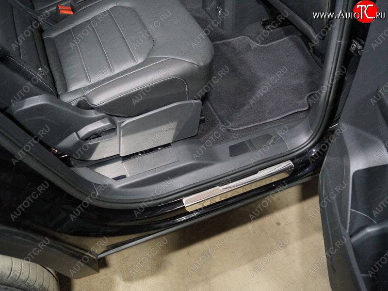 1 000 000 р. Накладки на пластиковые пороги задние ТСС Тюнинг  Volkswagen Teramont  CA1 (2016-2020) дорестайлинг (лист зеркальный)  с доставкой в г. Воронеж