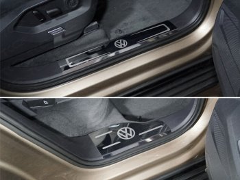 Накладки на пластиковые пороги (4шт) ТСС Тюнинг Volkswagen Touareg CR (2018-2025)