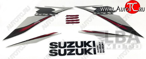 3 999 р. Комплект наклеек на пластик для мотоцикла Suzuki GSX-R600750 08-10 Бело-Серый  пм-00017740  с доставкой в г. Воронеж