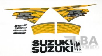 3 999 р. Комплект наклеек на пластик для мотоцикла Suzuki GSX-R600750 11-16 Желто-Черный  пм-00017744  с доставкой в г. Воронеж. Увеличить фотографию 1
