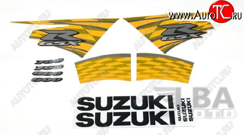 3 999 р. Комплект наклеек на пластик для мотоцикла Suzuki GSX-R600750 11-16 Желто-Черный  пм-00017744  с доставкой в г. Воронеж