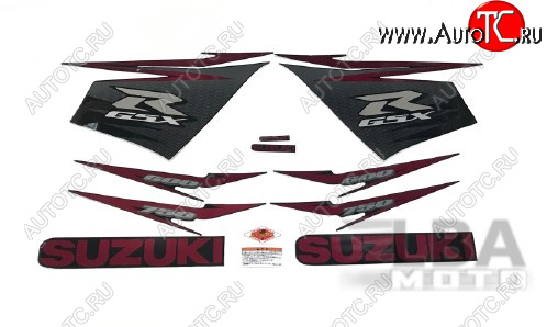 7 549 р. Комплект наклеек на пластик для мотоцикла Suzuki GSX-R600750 11-16 Черно-Красный  пм-00017748  с доставкой в г. Воронеж