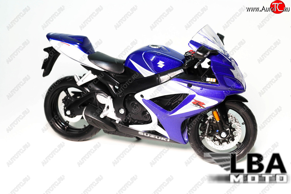 1 599 р. Модель мотоцикла Suzuki GSX-R750 06-07 Сине-Белого цвета масштаб 112  пм-00002217  с доставкой в г. Воронеж