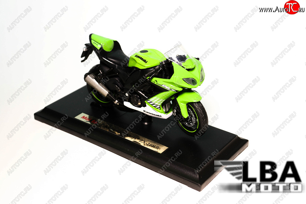 1 299 р. Модель мотоцикла Kawasaki Ninja ZX-10R Зеленого цвета масштаб 118  пм-00002476  с доставкой в г. Воронеж