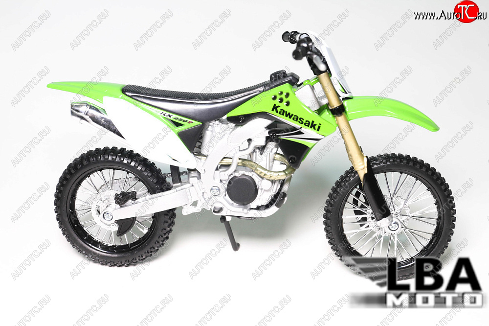 1 599 р. Модель мотоцикла Kawasaki KX-450F Зеленого цвета масштаб 112  пм-00004981  с доставкой в г. Воронеж